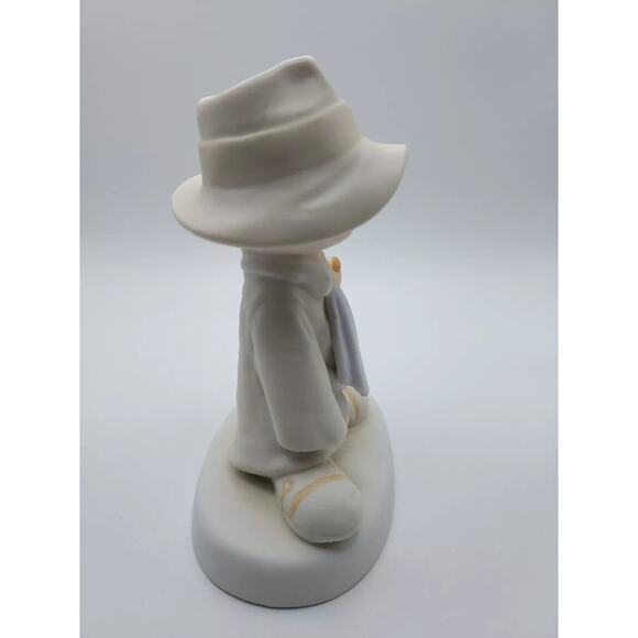 PRECIOUS MOMENTS "To a Special Dad" figurine, 1980, #E-5212, Trumpet Box card - Picture 4 of 8